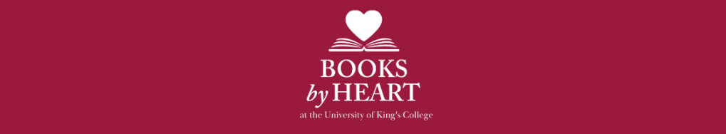 Books by Heart white logo on burgundy background